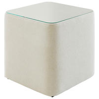 NACHTSCHRANK 48/50/48 cm  - Beige/Schwarz, Design, Glas/Kunststoff (48/50/48cm) - Hukla