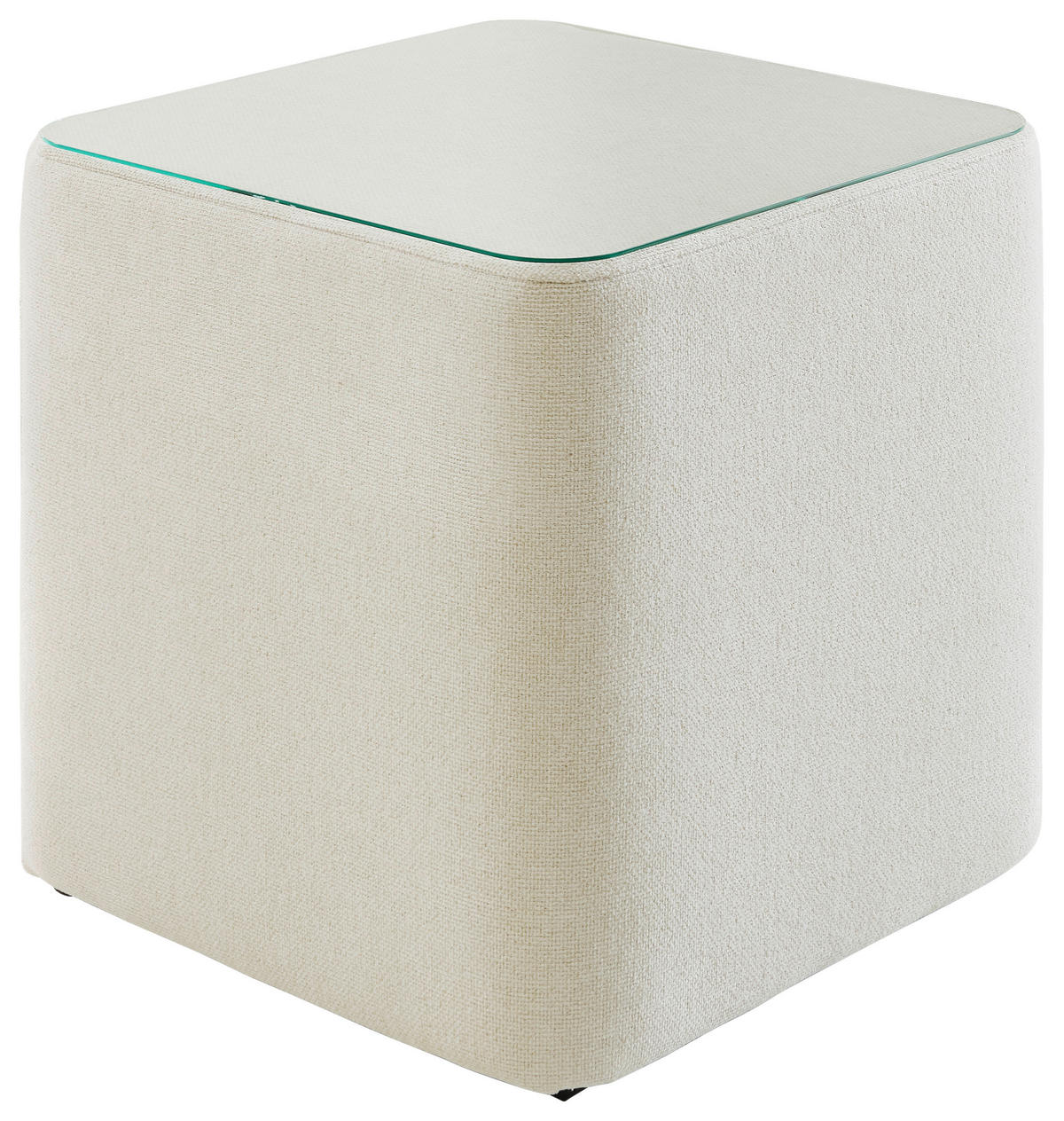 NACHTSCHRANK 48/50/48 cm  - Beige/Schwarz, Design, Glas/Kunststoff (48/50/48cm) - Hukla