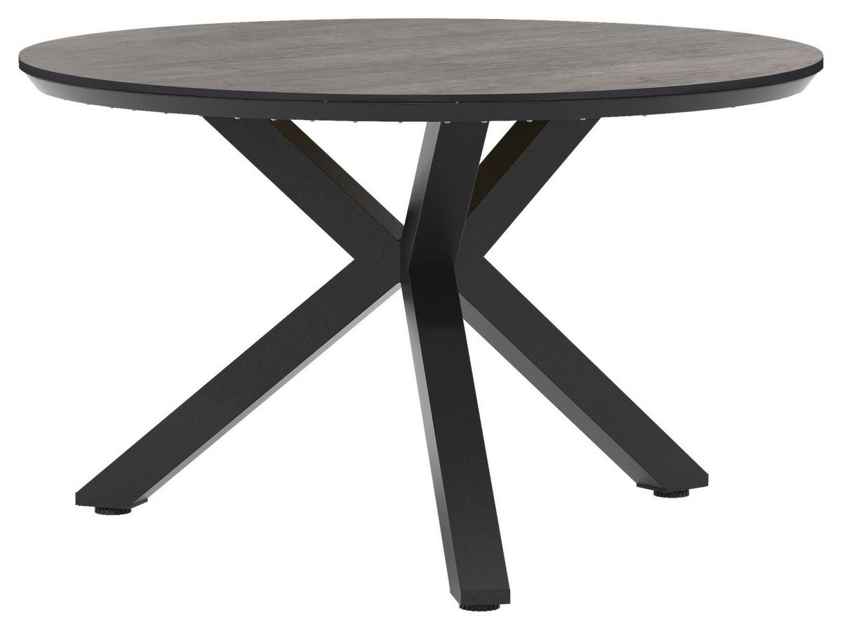 GARTENTISCH Metall, Kunststoff Grau rund  - Anthrazit/Grau, Basics, Kunststoff/Metall (120/120/75cm) - Tierra Outdoor