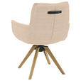 ARMLEHNSTUHL  Sitzfläche 360° drehbar, mit Griff Flachgewebe  Creme  - Eichefarben/Creme, Design, Holz/Textil (62/90/68cm) - Valnatura