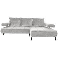 ECKSOFA in Webstoff Grau  - Schwarz/Grau, Design, Textil/Metall (266/180cm) - Welnova