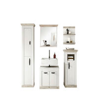 BADEZIMMER 5-teilig  in  - Schwarz/Pinienfarben, Design, Holzwerkstoff/Metall (184/200/46cm) - MID.YOU