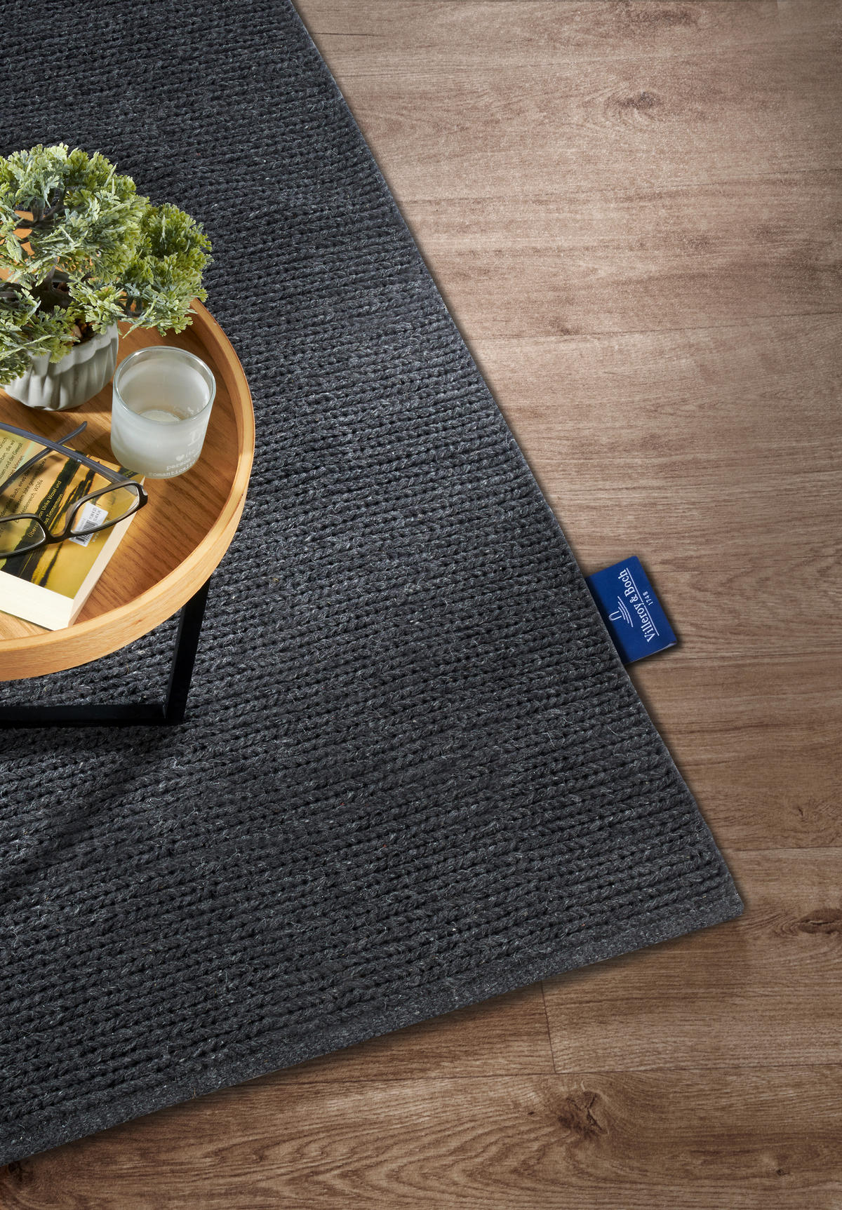 HANDWEBTEPPICH 60/90 cm Kollektion 1748 Anthrazit  - Anthrazit, Basics, Textil (60/90cm) - Villeroy & Boch