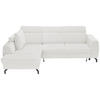 ECKSOFA Weiß Chenille  - Schwarz/Weiß, KONVENTIONELL, Textil/Metall (185/240cm) - Carryhome