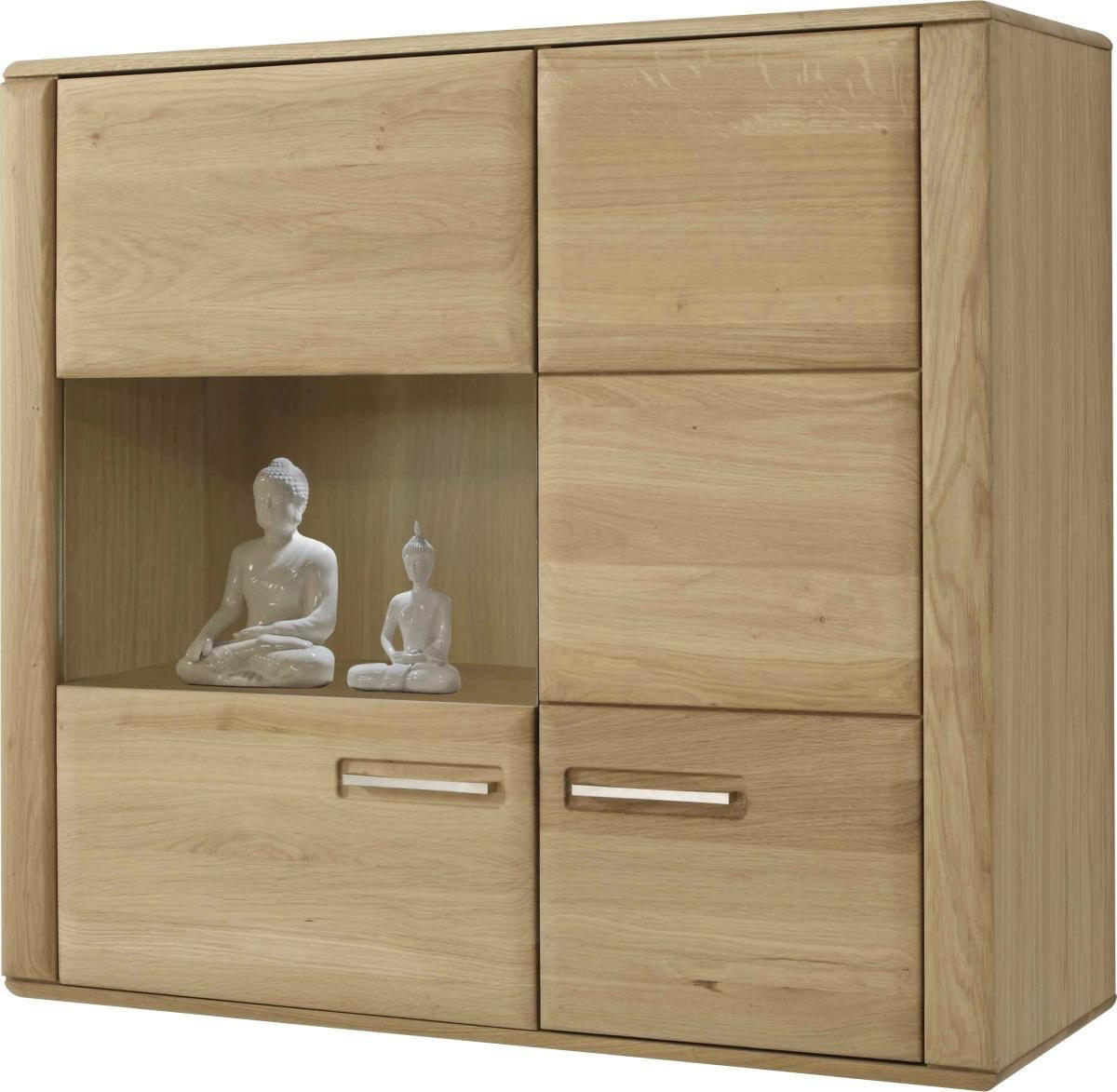 HÄNGEELEMENT in Eichefarben   - Edelstahlfarben/Eichefarben, KONVENTIONELL, Glas/Holz (107/98/38cm) - Novel