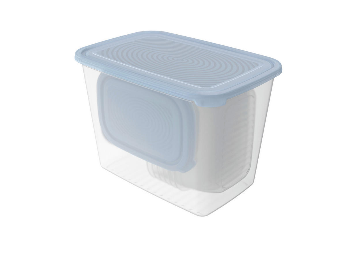 FRISCHHALTEDOSENSET 17-teilig  - Blau/Transparent, Basics, Kunststoff (16,5/16,5/22,8cm) - Rotho