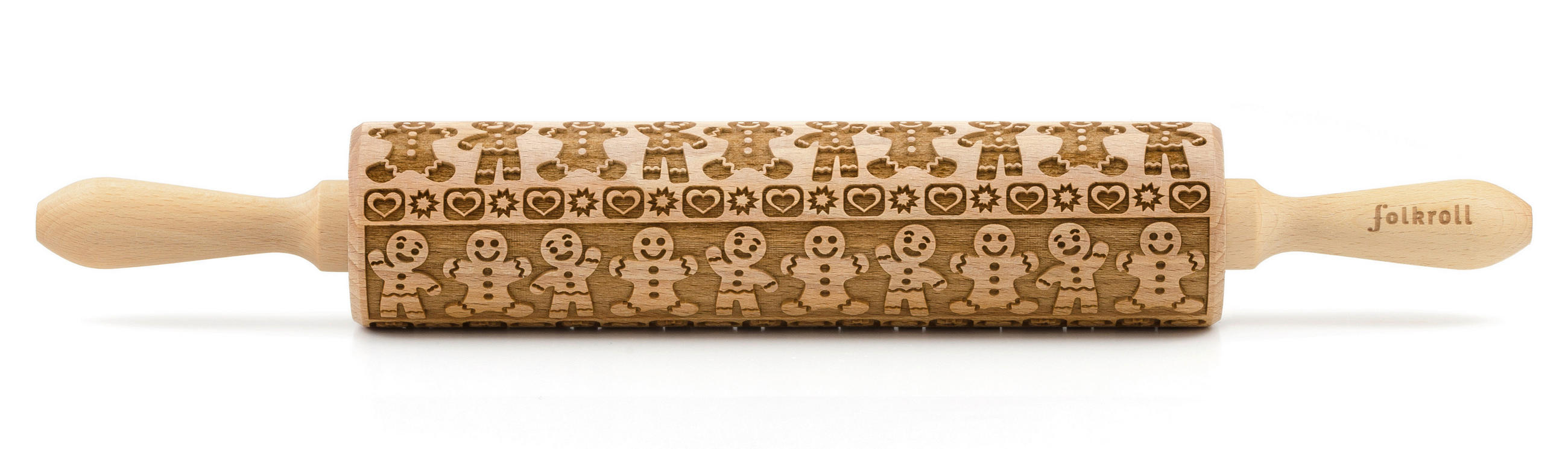 MOTIV-TEIGROLLE - Naturfarben, Basics, Holz (43/6/6cm) - Folkroll