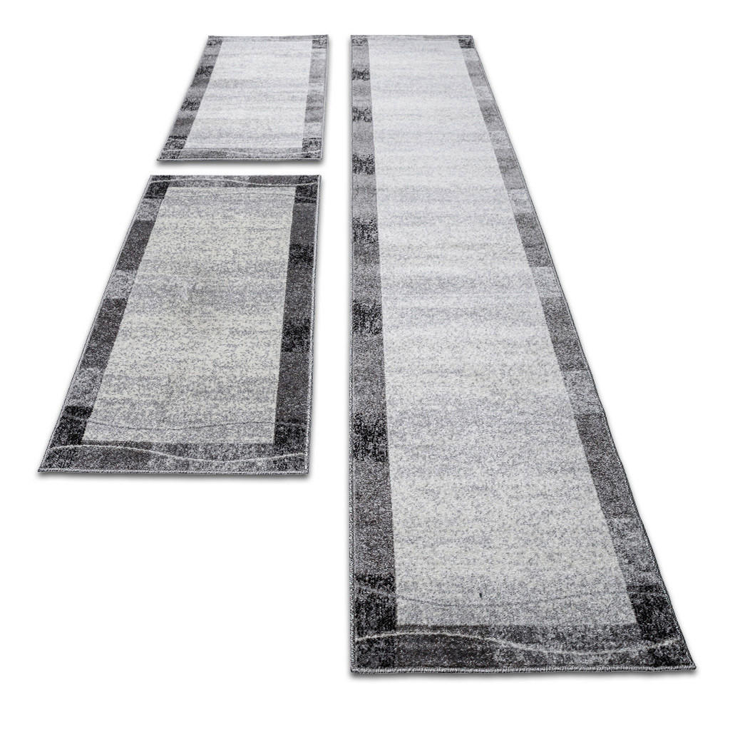 LÄUFER 67/620 cm 3er Set  - Hellgrau, Design, Kunststoff/Textil (67/620cm) - Novel