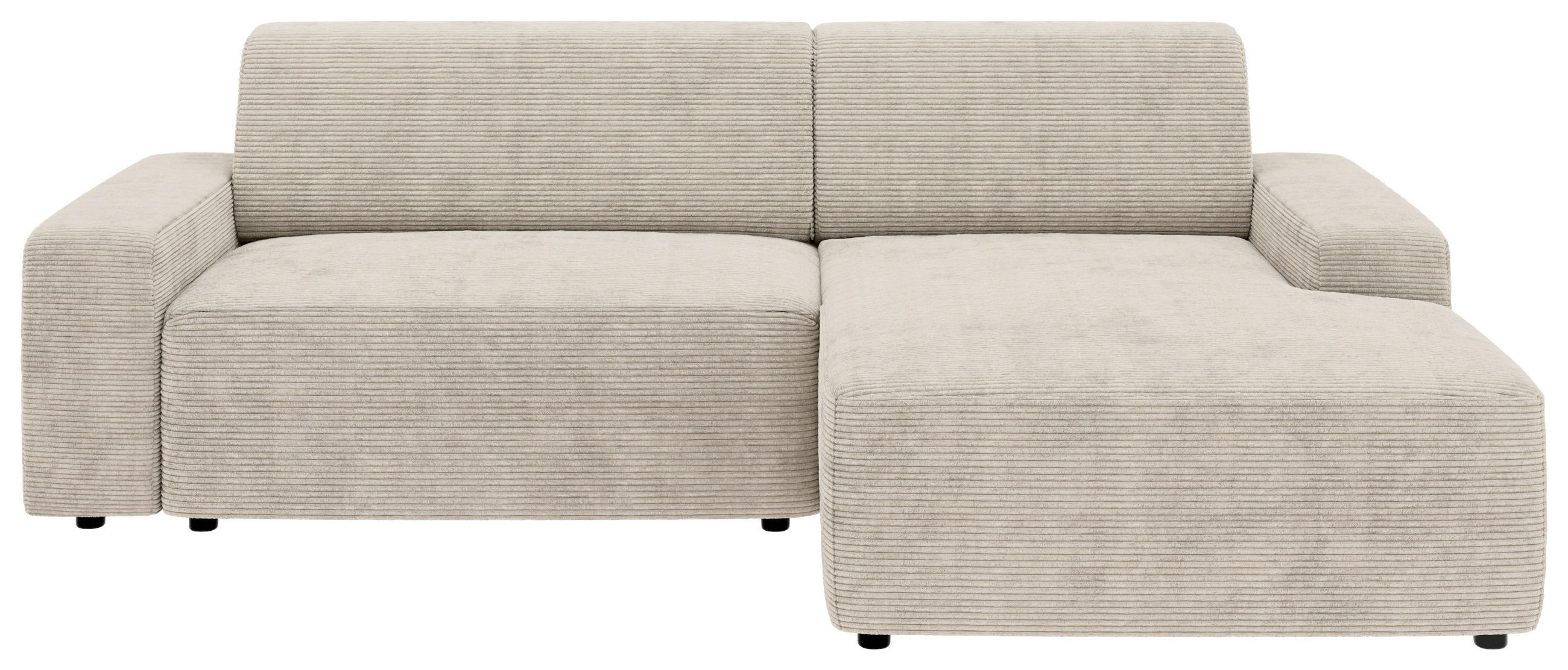 ECKSOFA in Cord Creme  246/162 cm  - Creme/Schwarz, MODERN, Kunststoff/Textil (246/162cm) - Trendmanufaktur