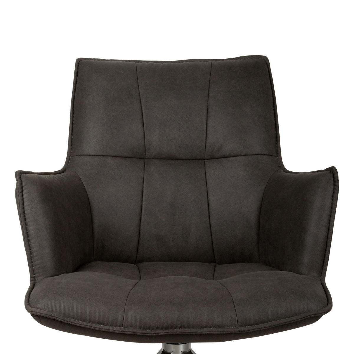ARMLEHNSTUHL  Sitzfläche 360° drehbar, automatische Rückholfunktion Mikrofaser  Edelstahlfarben, Dunkelgrau  - Edelstahlfarben/Dunkelgrau, Design, Textil/Metall (59/89,5/63cm) - Novel