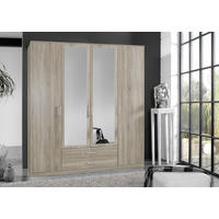 DREHTÜRENSCHRANK Eichefarben  - Eichefarben/Alufarben, Konventionell, Glas/Holzwerkstoff (180/199/58cm) - MID.YOU