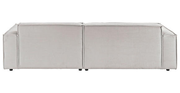 ECKSOFA in Feincord Hellgrau  - Hellgrau/Schwarz, KONVENTIONELL, Kunststoff/Textil (276/168cm) - Hom`in