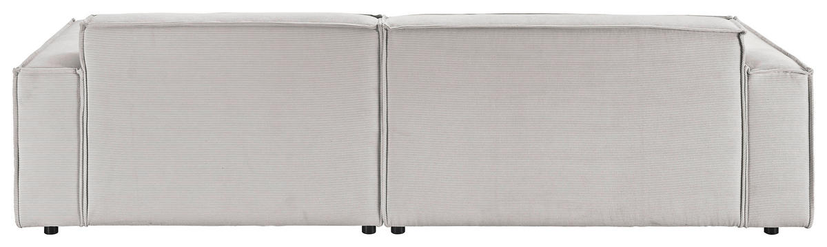 ECKSOFA in Feincord Hellgrau  276/168 cm  - Hellgrau/Schwarz, KONVENTIONELL, Kunststoff/Textil (276/168cm) - Hom`in