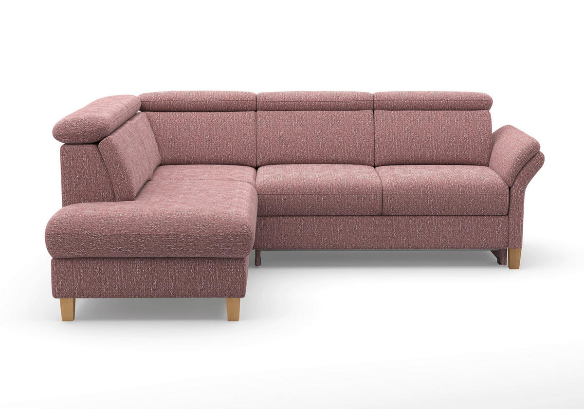 ECKSOFA GLENDALE E Aubergine Chenille  - Eichefarben/Aubergine, KONVENTIONELL, Holz/Textil (193/247cm) - Sit & More