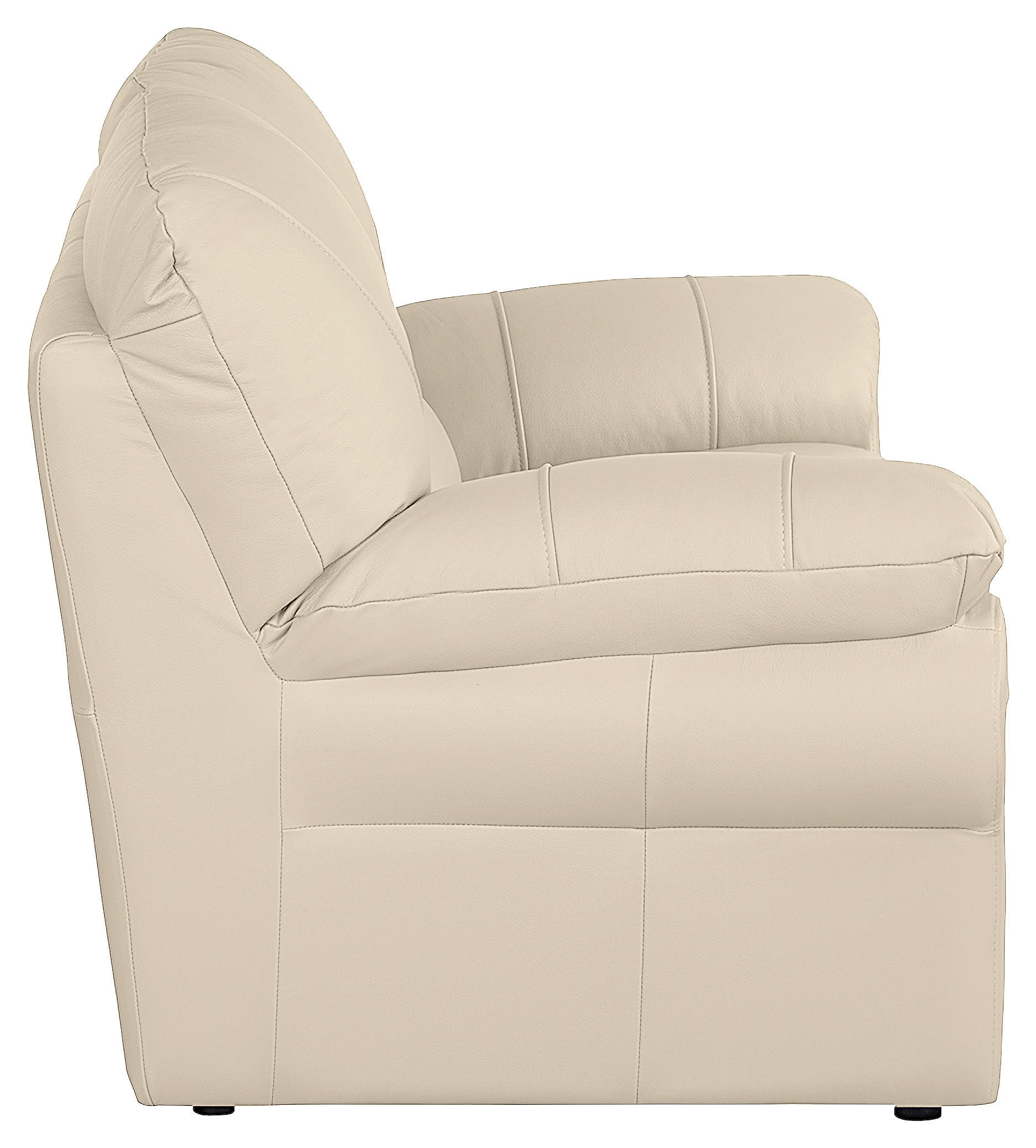 2-SITZER-SOFA in Echtleder Beige  - Beige/Schwarz, Design, Leder/Kunststoff (150/92/85cm) - Livetastic