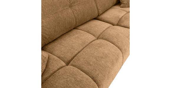 ECKSOFA  in Flachgewebe Cognac  - Cognac/Schwarz, KONVENTIONELL, Textil/Metall (295/180cm) - Carryhome