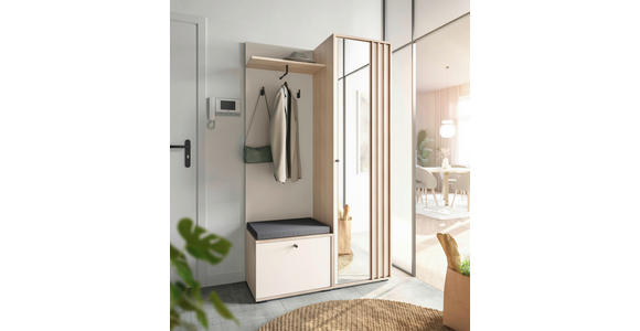 GARDEROBE 5-teilig in 114/197/40 cm - Kaschmir/Eichefarben, Design, Glas/Holzwerkstoff (114/197/40cm) - Xora