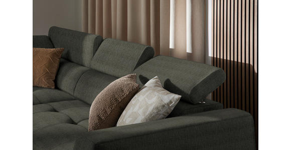 ECKSOFA in Chenille Graubraun 205/284 cm - Graubraun/Schwarz, Design, Kunststoff/Textil (205/284cm) - Xora