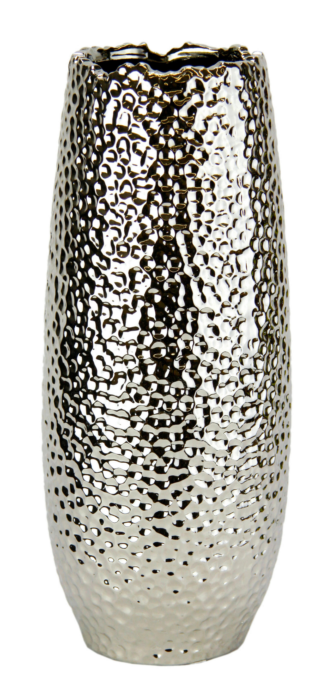 VASE 32 cm  - Silberfarben, Basics, Keramik (9/32cm)