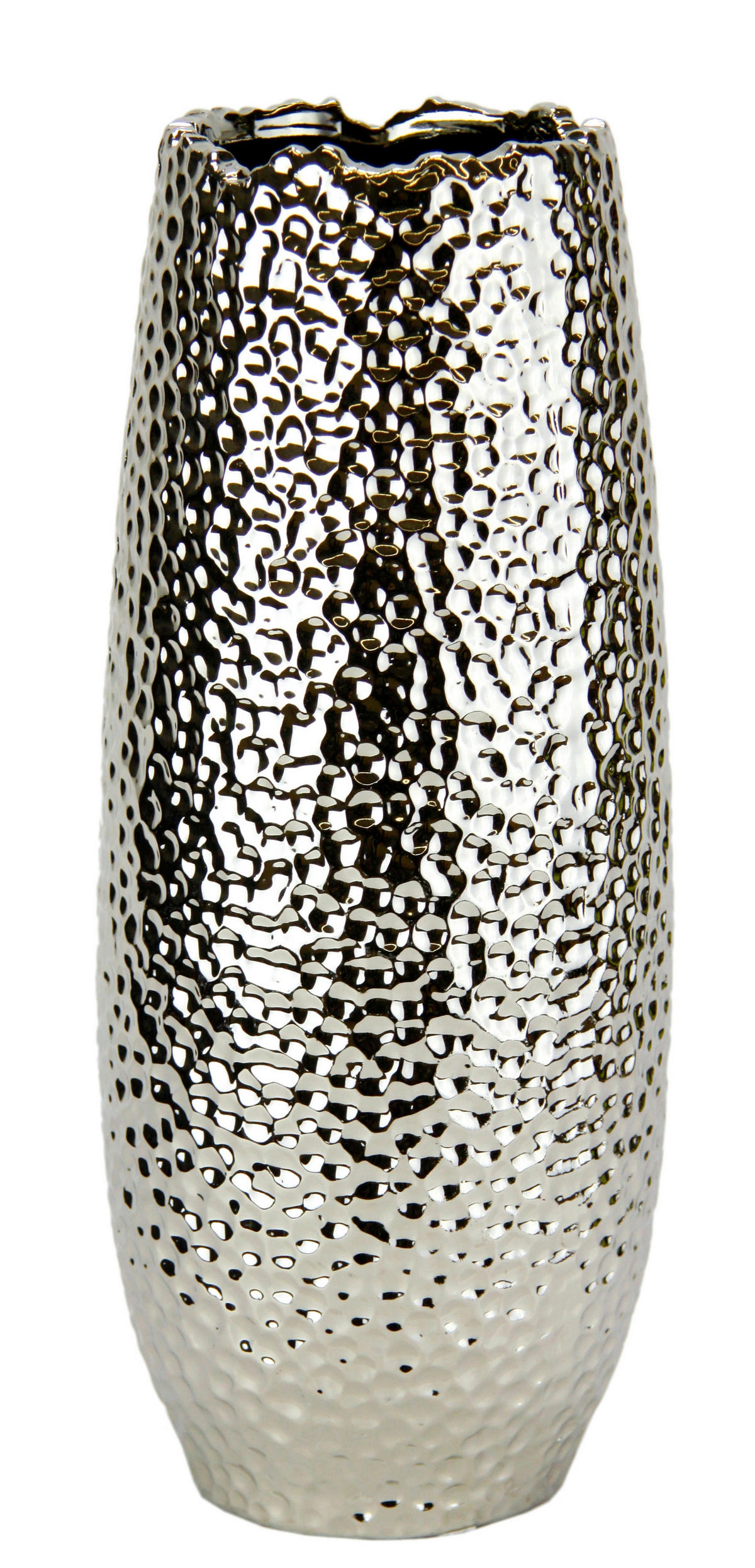 VASE 32 cm  - Silberfarben, Basics, Keramik (9/32cm)
