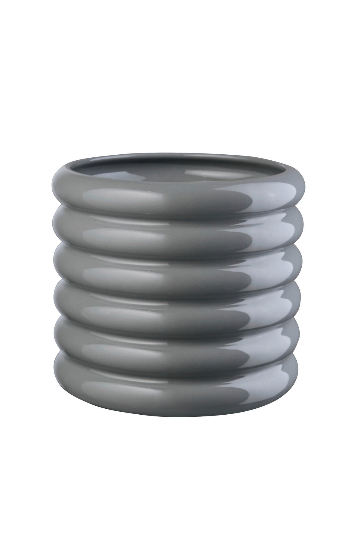 VAZA  18/19 cm    keramika  - siva visoki sjaj, Dizajnerski, keramika (18/19cm) - ASA