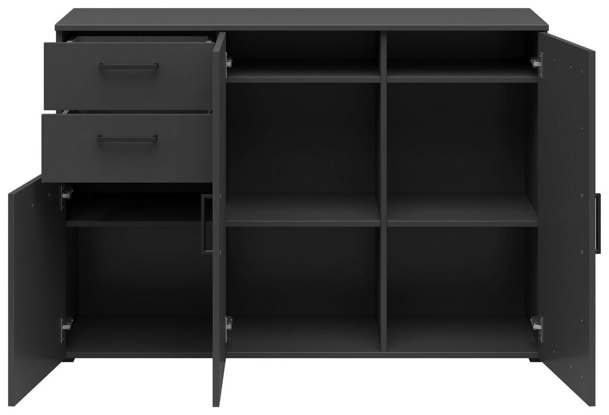 COMODĂ 120/83/40 cm  - grafit/antracit, Modern, plastic/material pe bază de lemn (120/83/40cm)