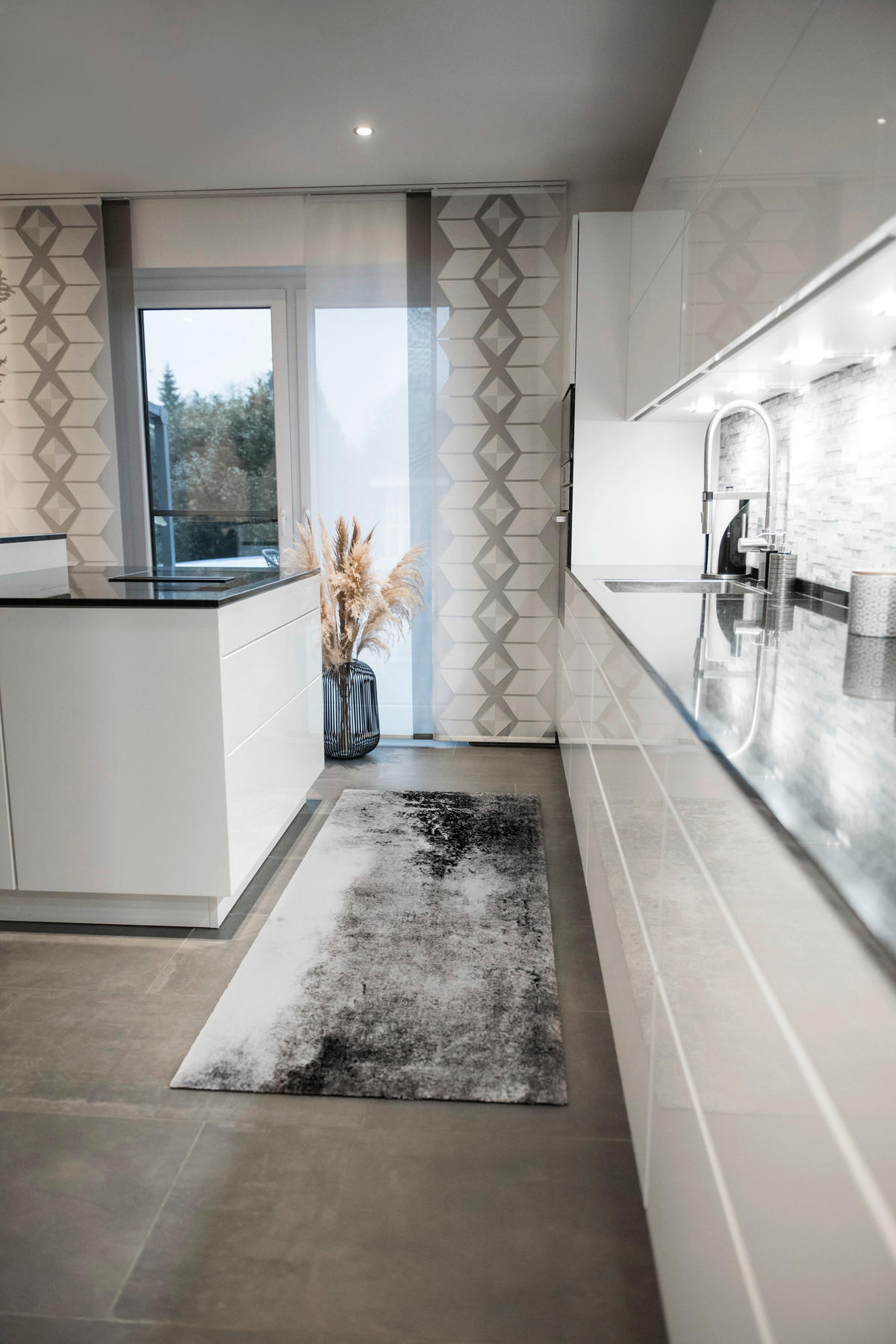 KÜCHENLÄUFER 80/200 cm Aura Grau  - Grau, KONVENTIONELL, Kunststoff/Textil (80/200cm) - wash+dry