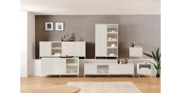 SIDEBOARD  in 153,6/83/38 cm  - Kaschmir, KONVENTIONELL, Glas/Holzwerkstoff (153,6/83/38cm) - Voleo