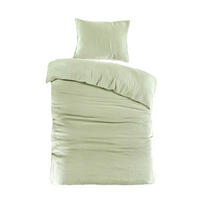 BETTWÄSCHESET Musselin 160/210 cm  100 cm/65 cm  - Salbeigrün, Basics, Textil (160/210cm) - Esposa