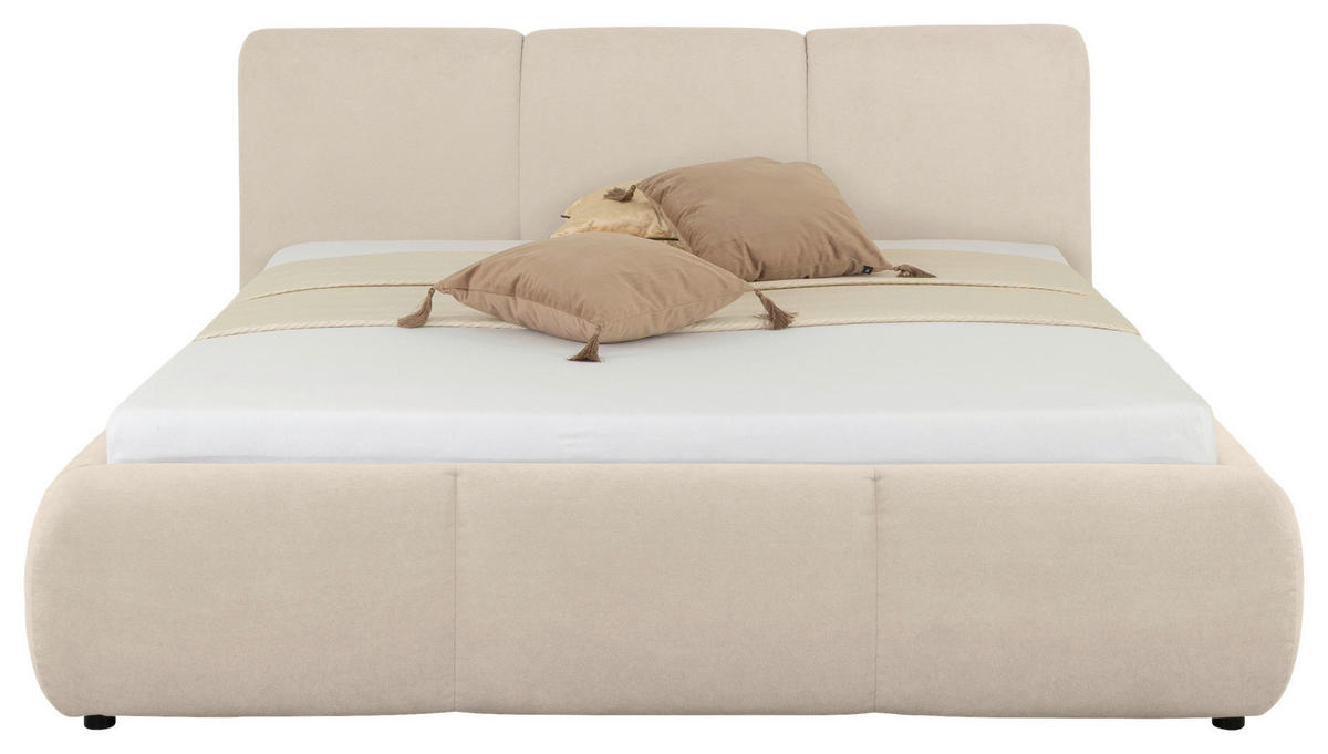 POLSTERBETT Lattenrost 180/200 cm  in Beige  - Beige/Schwarz, KONVENTIONELL, Kunststoff/Textil (180/200cm) - Boxxx