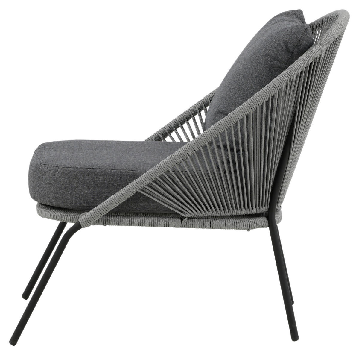 LOUNGESESSEL  - Schwarz/Grau, KONVENTIONELL, Kunststoff/Metall (73/78/85cm) - Gardenson