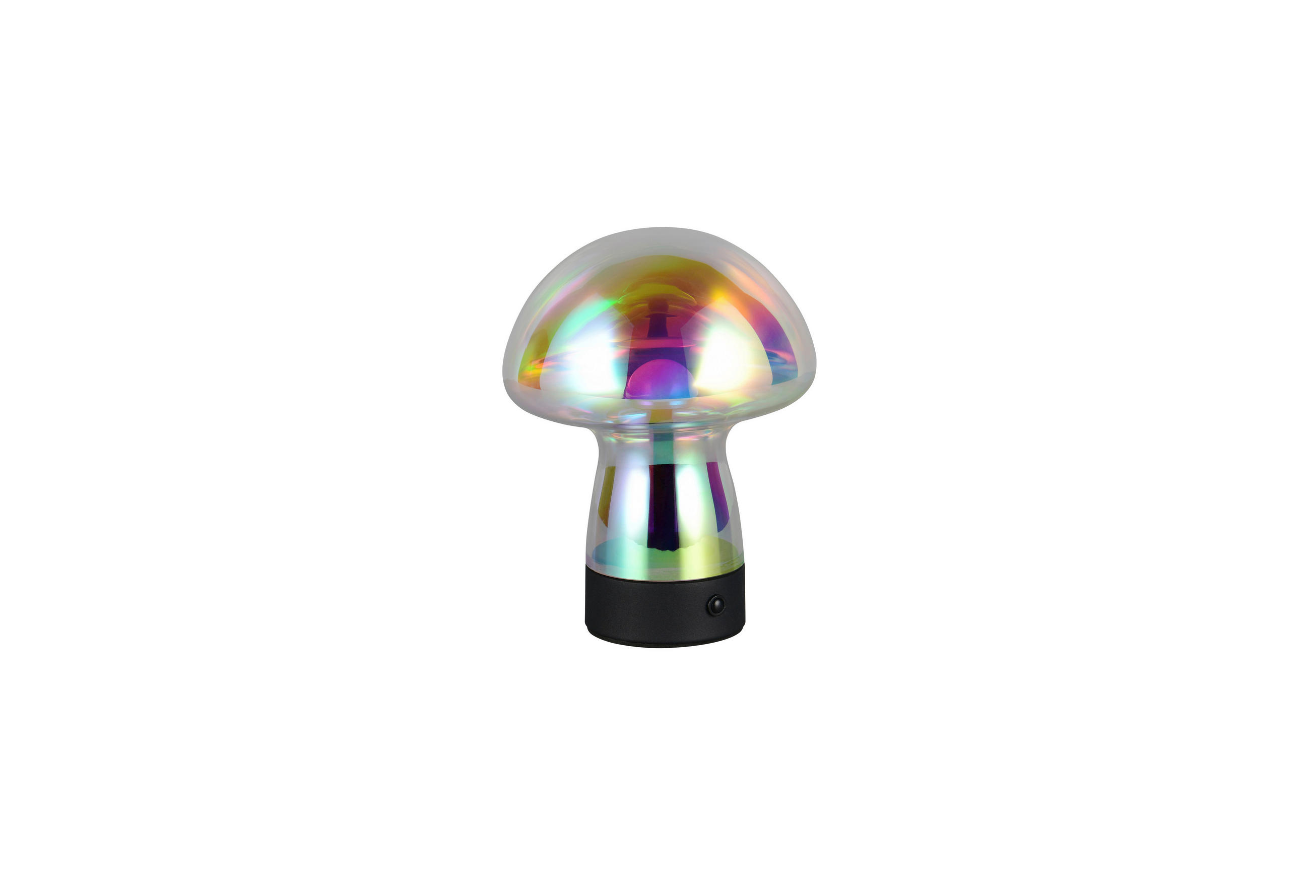 AKKU-TISCHLEUCHTE Dooley 14/18 cm  - Multicolor/Schwarz, LIFESTYLE, Glas/Metall (14/18cm)