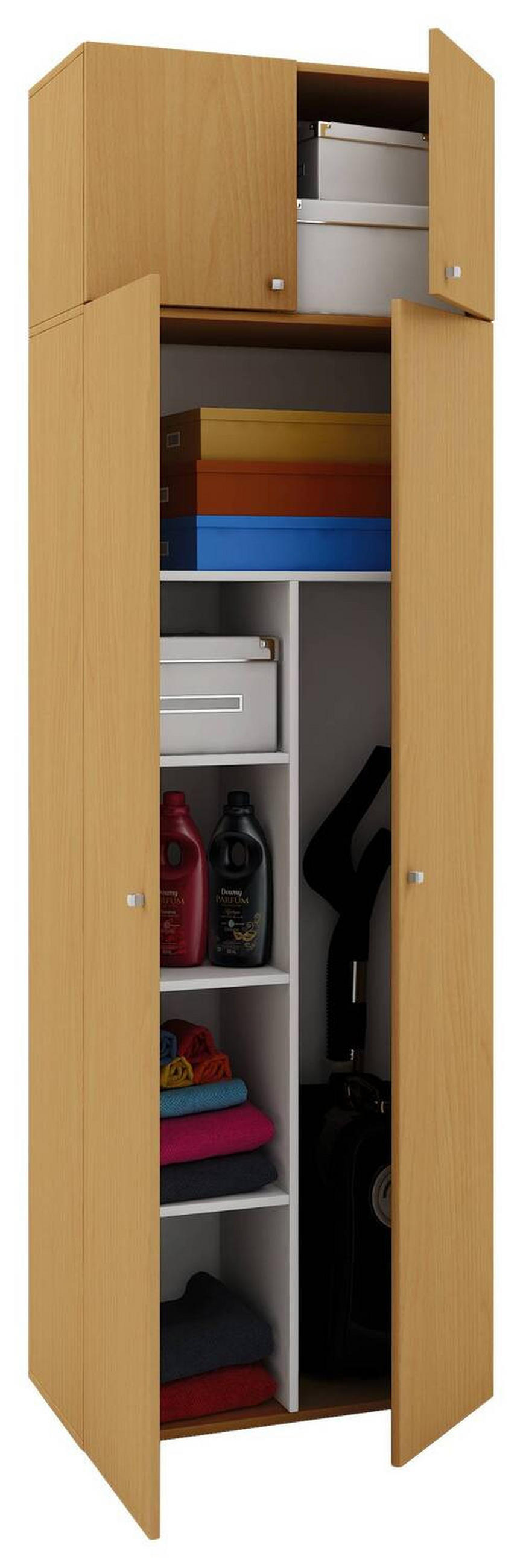 MEHRZWECKSCHRANK 70/218/39 cm  - Silberfarben/Buchefarben, Modern, Holzwerkstoff/Kunststoff (70/218/39cm) - MID.YOU