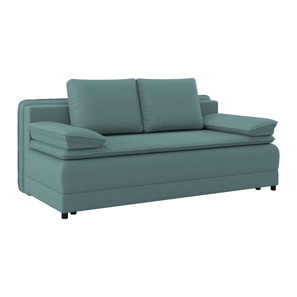 SCHLAFSOFA in Webstoff Hellblau  - Schwarz/Hellblau, Modern, Kunststoff/Textil (202/73-92/105cm) - MID.YOU