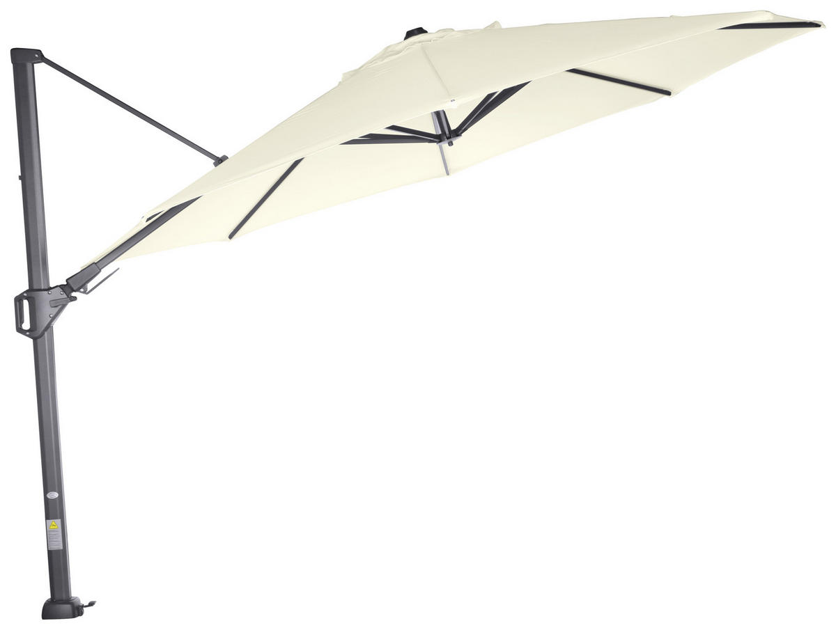 AMPELSCHIRM 350 cm  - Anthrazit/Creme, KONVENTIONELL, Textil/Metall (350/350cm) - Siena Garden