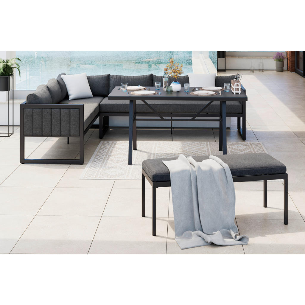 Ambia Garden ZAHRADNÍ JÍDELNÍ SET 4dílné, kov, sklo, textil