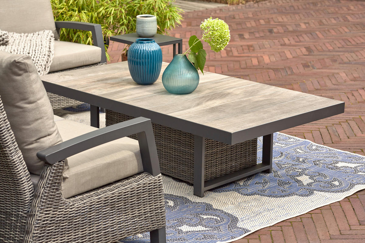 LOUNGEGARNITUR 4-teilig   72/103/83 cm Aluminium  - Grau, Basics, Keramik/Kunststoff (72/103/83cm) - Siena Garden