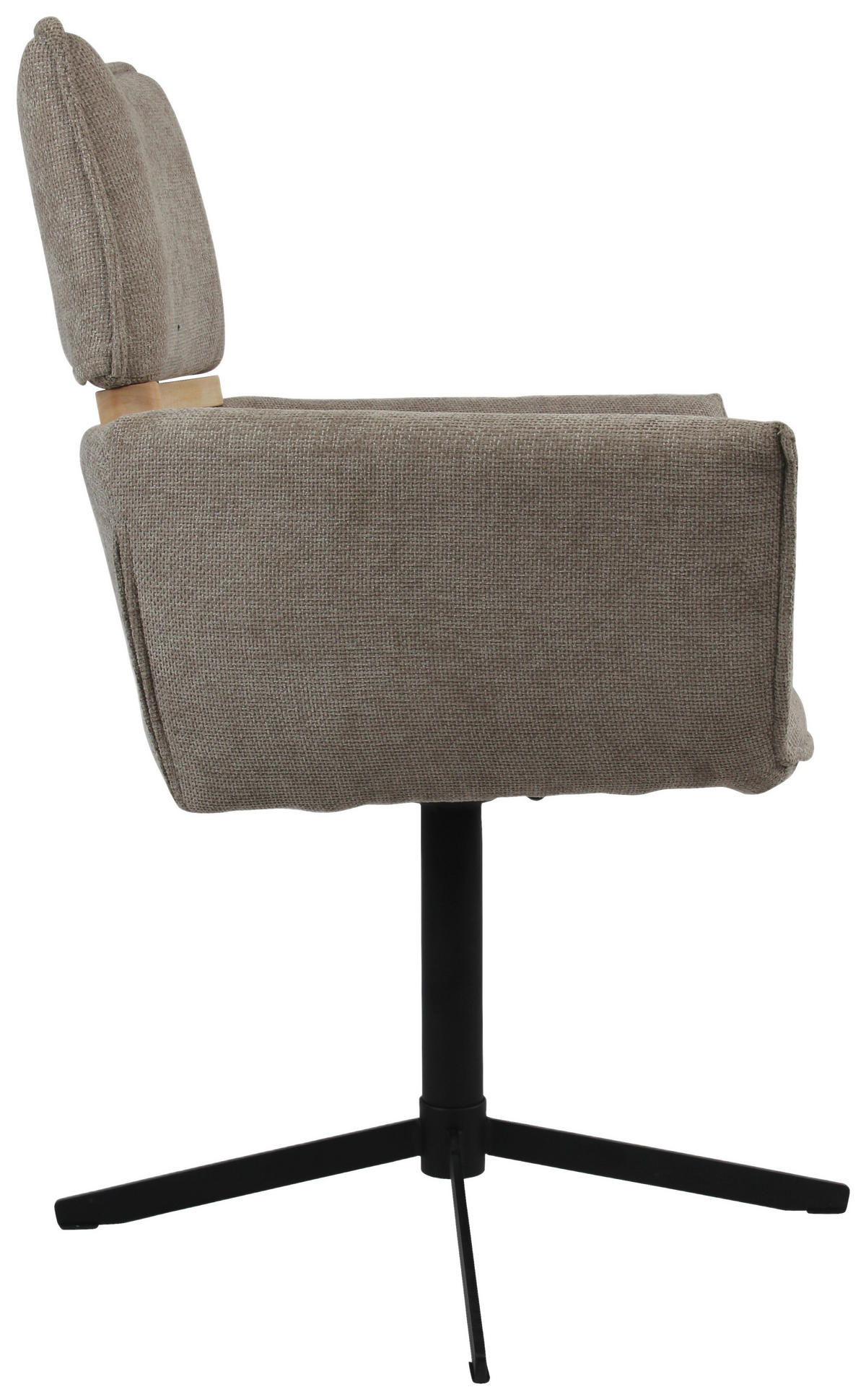 CHEFSESSEL Webstoff Hellbraun  - Hellbraun/Schwarz, MODERN, Holz/Textil (62/86/56cm) - MID.YOU