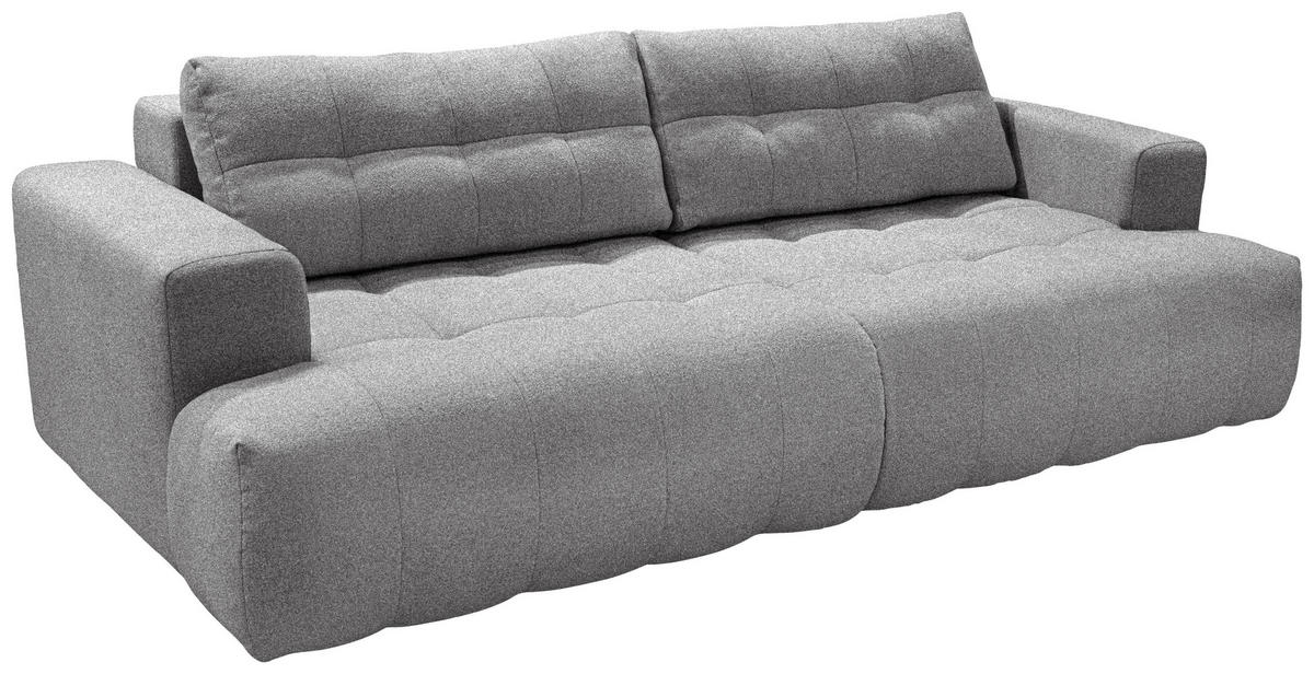 POHOVKA BIG SOFA, plast, textil, kompozitní dřevo, šedá - šedá/černá, Konvenční, kompozitní dřevo/textil (279/90/137cm) - Livetastic