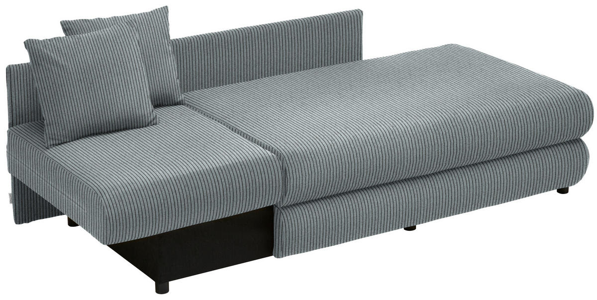 RÉCAMIERE in Cord Blaugrau  - Blaugrau/Schwarz, Design, Kunststoff/Textil (171/88/93cm) - Cantus