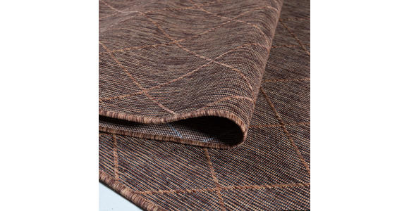 In- und Outdoorteppich 80/250 cm Zagora Braun, Schwarz - Schwarz/Braun, Basics, Textil (80/250cm) - Novel