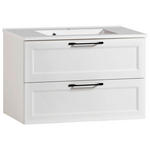 WASCHTISCHKOMBI 80 cm  - Schwarz/Weiß, ROMANTIK / LANDHAUS, Holzwerkstoff/Stein (80cm) - Xora