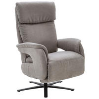 RELAXSESSEL in Textil Hellgrau  - Hellgrau/Schwarz, Konventionell, Textil/Metall (70/117/85cm) - Dieter Knoll