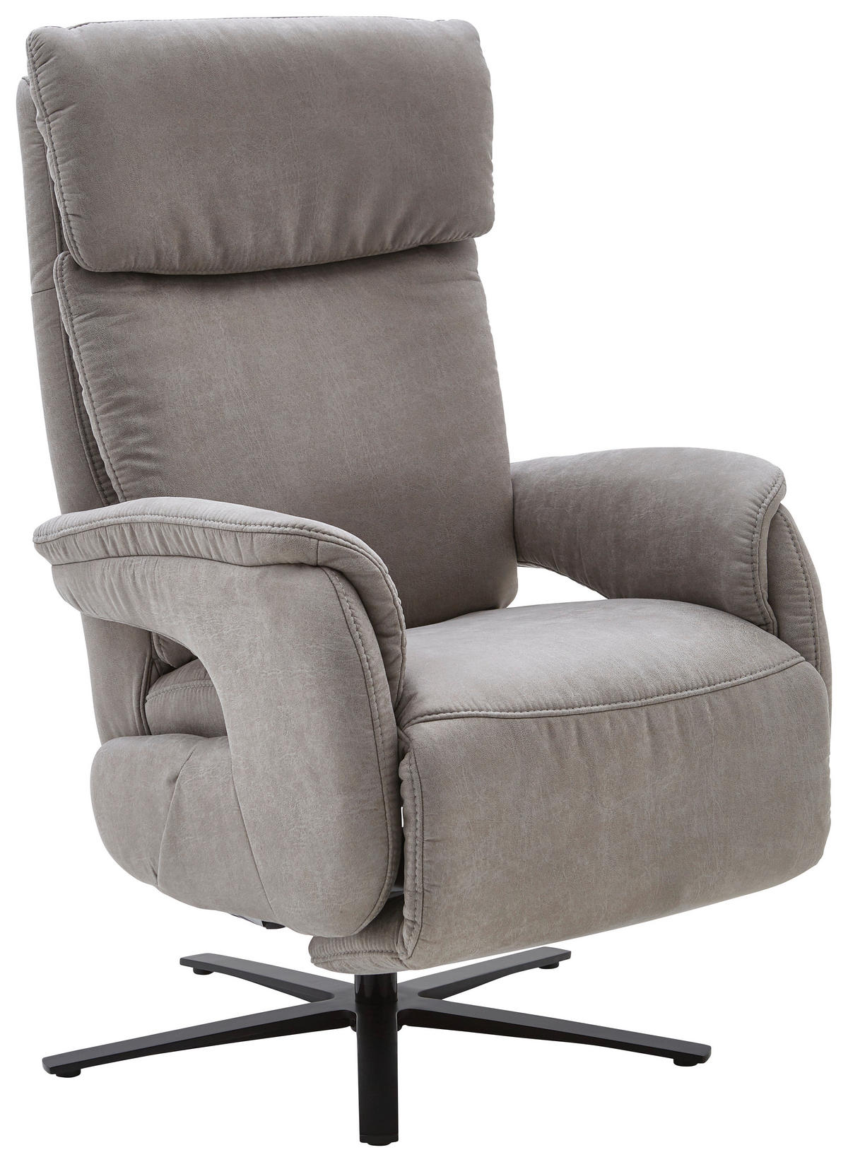 RELAXSESSEL in Textil Hellgrau  - Hellgrau/Schwarz, Konventionell, Textil/Metall (70/117/85cm) - Dieter Knoll