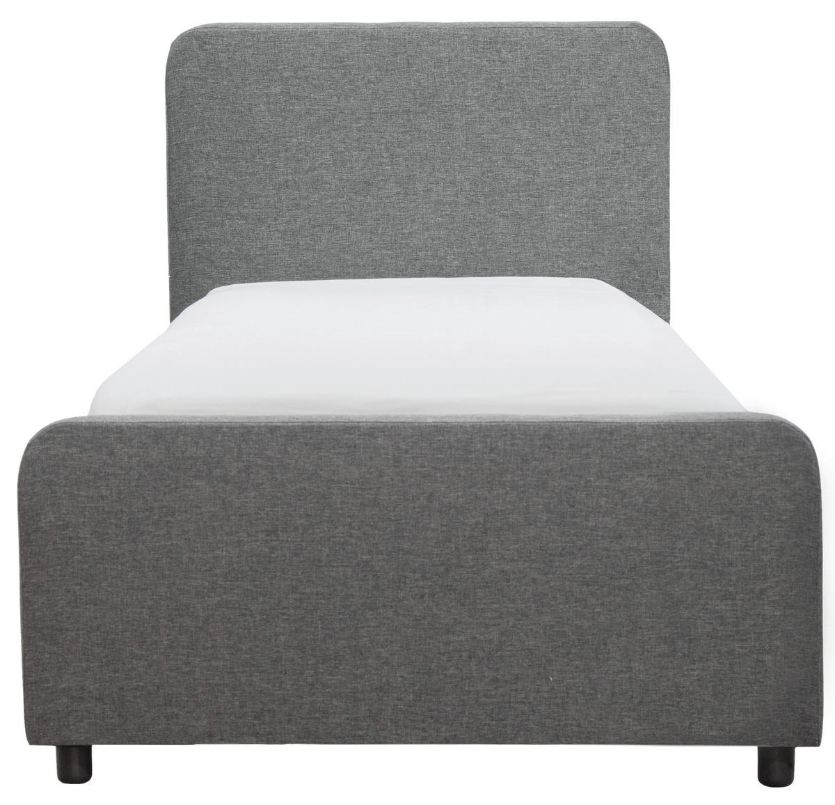 POLSTERBETT 90/200 cm  in Dunkelgrau  - Dunkelgrau/Schwarz, KONVENTIONELL, Holz/Textil (90/200cm) - Boxxx