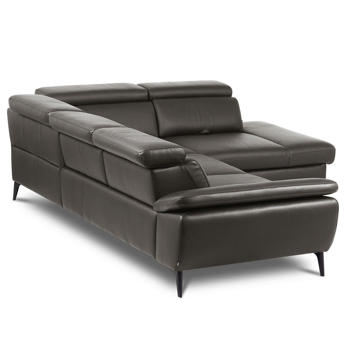 ECKSOFA  in Lederlook Echtleder Dunkelbraun  274/220 cm  - Dunkelbraun/Schwarz, Design, Leder/Textil (274/220cm) - Livetastic