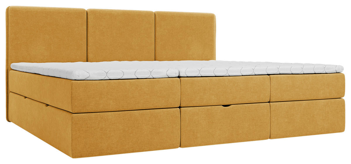 FAMILIENBETT - Currygelb/Schwarz, Modern, Holz/Holzwerkstoff (240/200cm) - MID.YOU