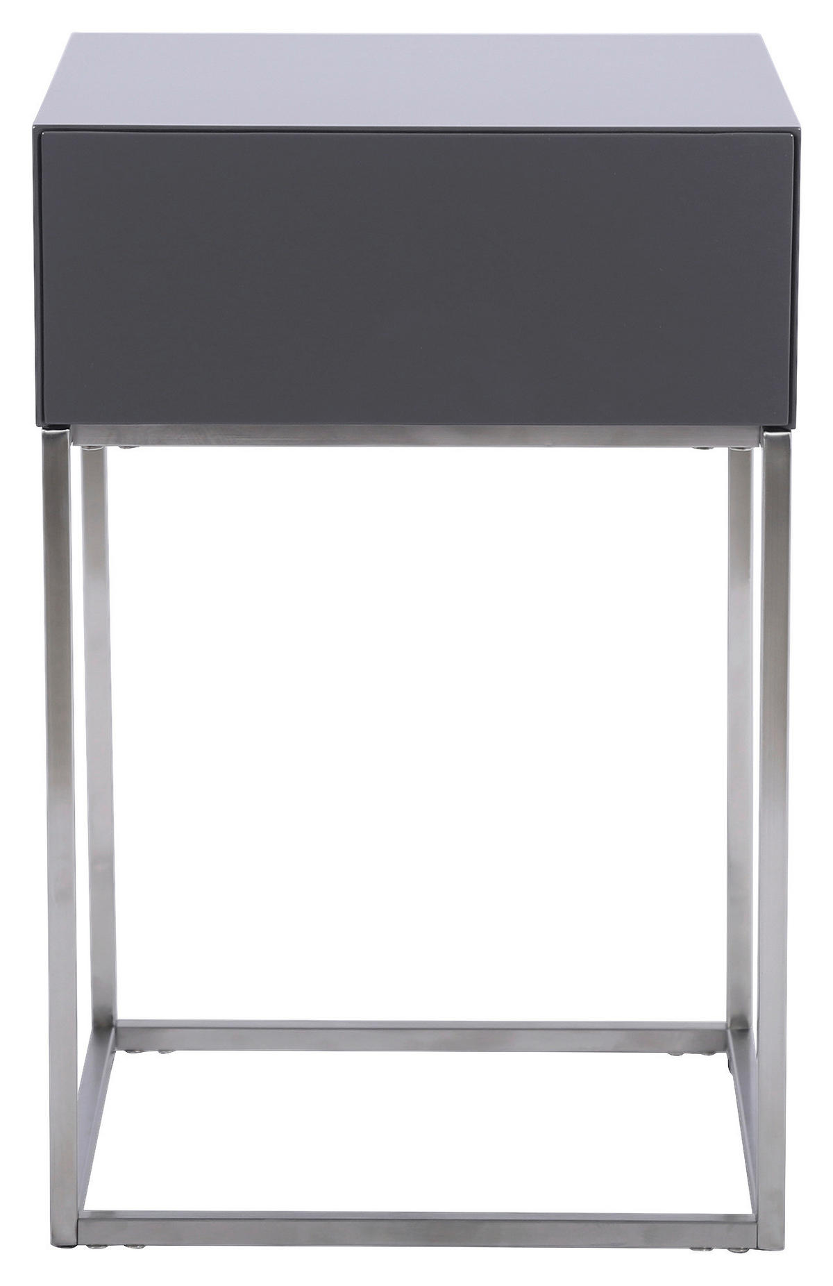 NACHTKÄSTCHEN 40/62/40 cm  in Anthrazit, Silberfarben  - Anthrazit/Silberfarben, Basics, Holzwerkstoff/Metall (40/62/40cm) - Xora