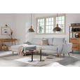 ECKSOFA in Webstoff Silberfarben  - Eichefarben/Silberfarben, Design, Holz/Textil (175/282cm) - Carryhome