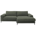 ECKSOFA in Flachgewebe Grün  253/177 cm  - Schwarz/Grün, Design, Textil/Metall (253/177cm) - Dieter Knoll